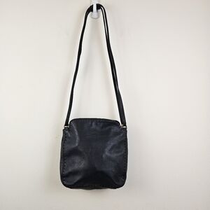 Vintage 80's GANSON Soft Leather Navy Shoulder Bag